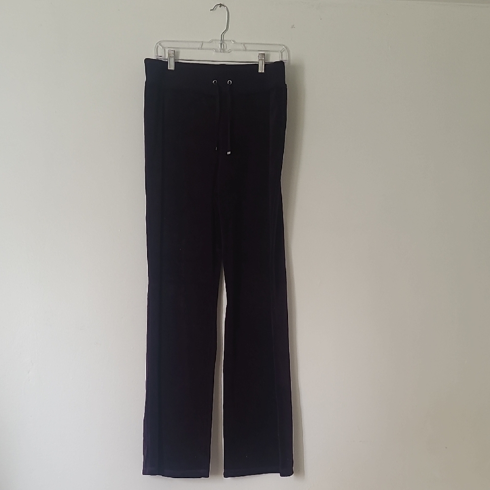 Purple Drawstring Velour Pants